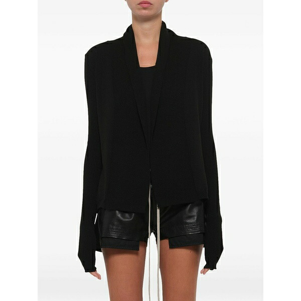 リックオウエンス レディース ジレー アウター Naska asymmetrical cardigan Black