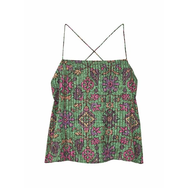 バッシュ レディース カットソー トップス Pamela geometric-print crossover-strap top Green