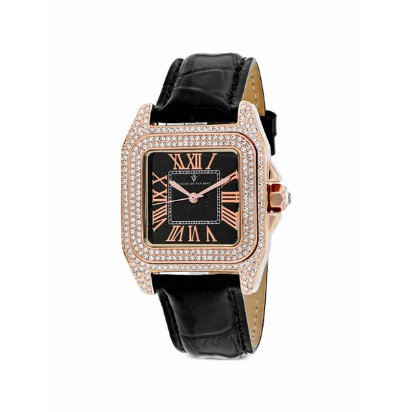 クリスチャンバンサント レディース ウオッチ 添え物 Radieuse crystal-embellished 29粍 quartz watch Black