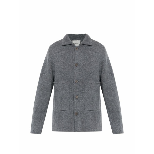 リサ・ヤン メンズ ジレー アウター Patch-pocket cardigan Grey
