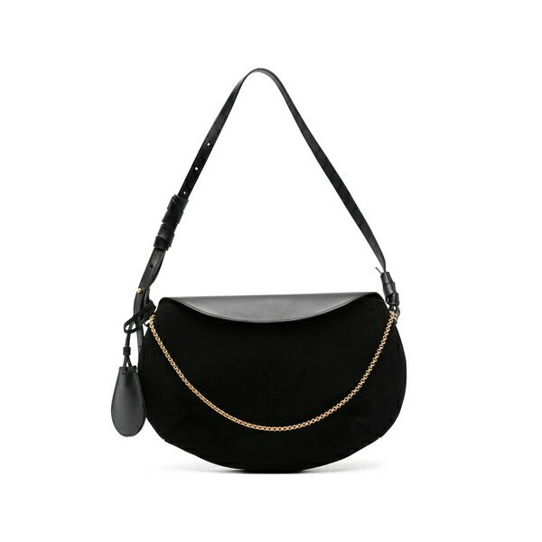 ネオウス レディース ショルダーバッグ 御徒面子 Libra chain-detail shoulder bag Black
