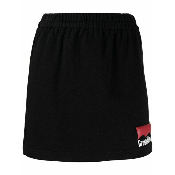 地びた 無し レディース スコート ボトムス Logo-print jersey mini skirt Black
