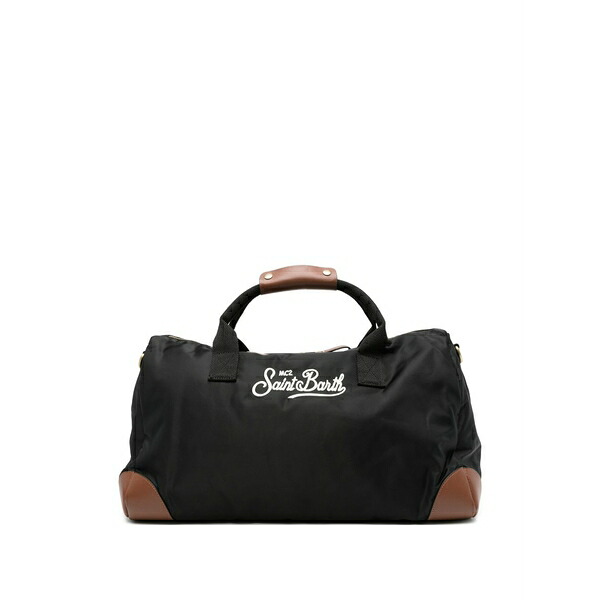 エムシーツーセイントバース メンズ トートバッグ 御徒面子 Daily logo-embroidered contrast-trim tote bag Black
