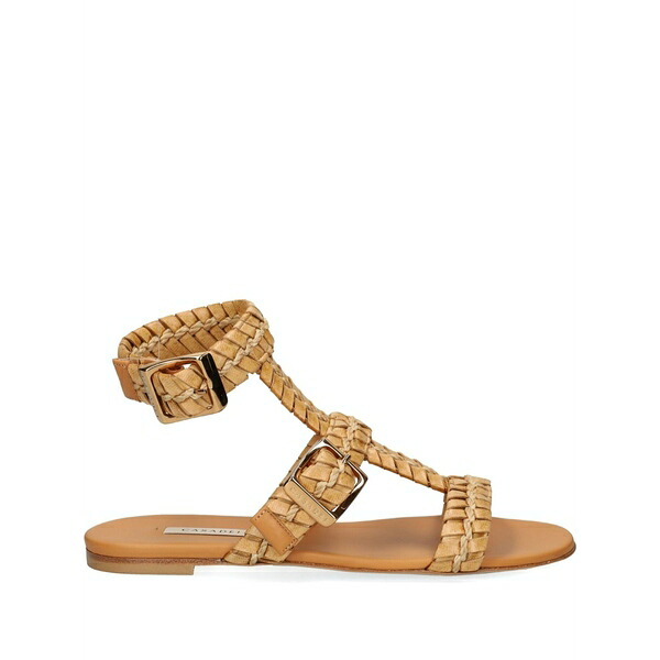 カサディ レディース サンダル シューズ Open-toe braided-strap sandals Neutrals