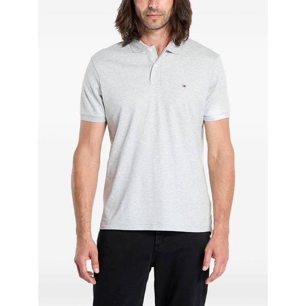 トミー ヒルフィガー メンズ スポーツシャツ トップス Logo-embroidery polo shirt Grey
