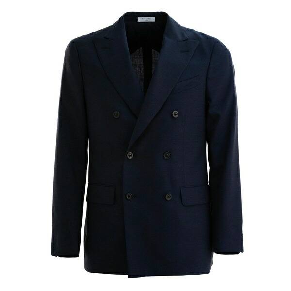 ボリオリ メンズ 上衣＆上衣 アウター Double-breasted pocket-detail blazer Blue