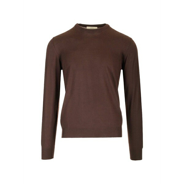 マウロ オッタヴィアーニ メンズ 編み物\u0026スウェーター アウター Ribbed-trim crew-neck sweater Brown
