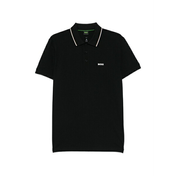 主任者 メンズ スポーツシャツ トップス Tipped cotton polo shirt Black