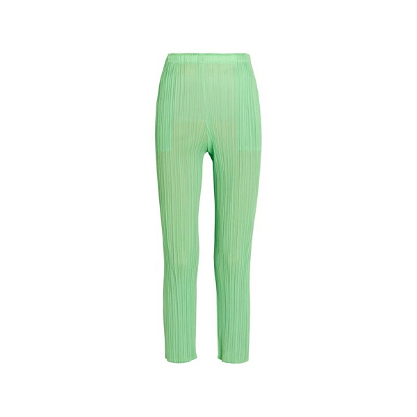 イッセイミヤケ レディース 心地よいズボン下 ボトムス Pleated-design trousers Green