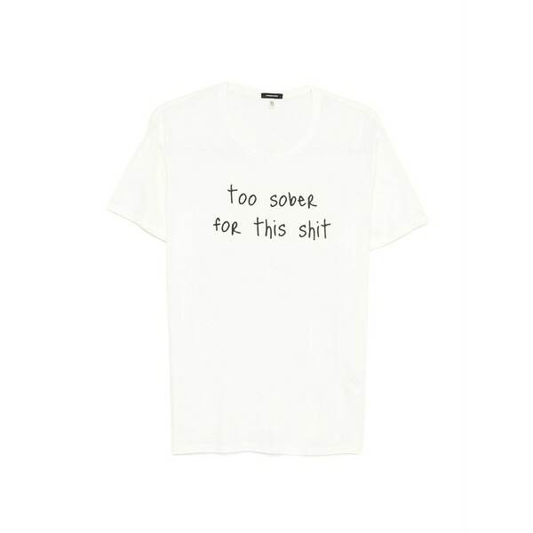 アールサーティーン メンズ プルオーバー トップス Too sober printed t-shirt Neutrals