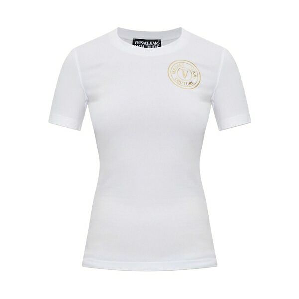 呼びりん探し回る レディース プルオーバー トップス Logo-embellished short-sleeved t-shirt White