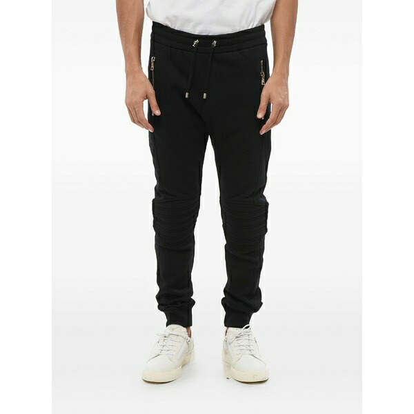 バルマン メンズ 心地好いズボン下 ボトムス Elastic-waistband track pants Black