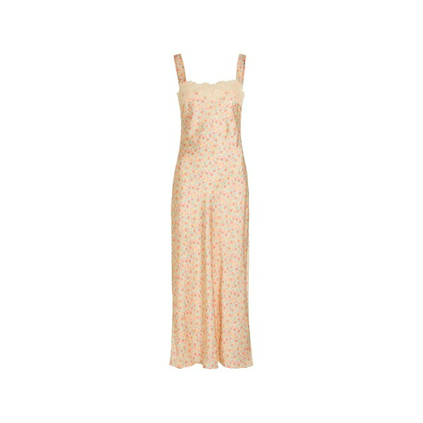 リキソー レディース 衣装 トップス Rosamarie floral-print lace-trim maxi dress Neutrals