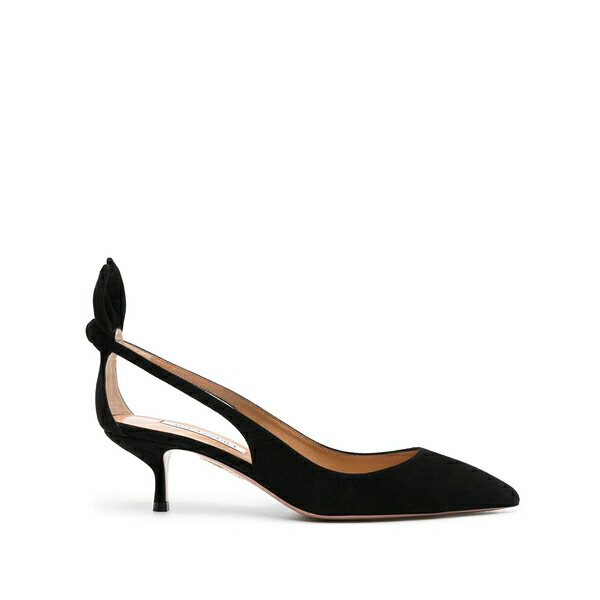 アクアズーラ レディース パンプス シューズ Bow-tie suede pumps Black