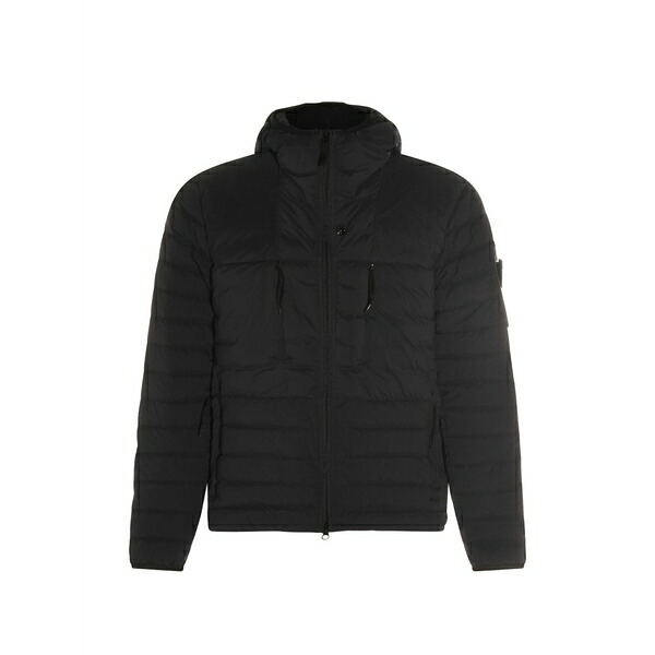 ストーンアイランド メンズ 厚地の外套 アウター Down-tc hooded padded coat Black