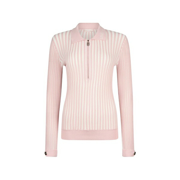 リュージョー レディース ニット&セーター アウター Ribbed zipped sweater Pink｜asty