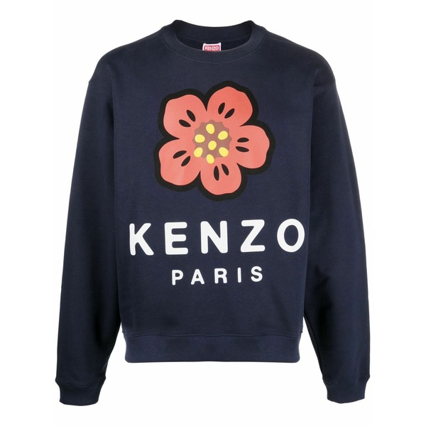 ケンゾー メンズ パーカー・スウェットシャツ アウター Boke flower crew-neck sweatshirt Blue