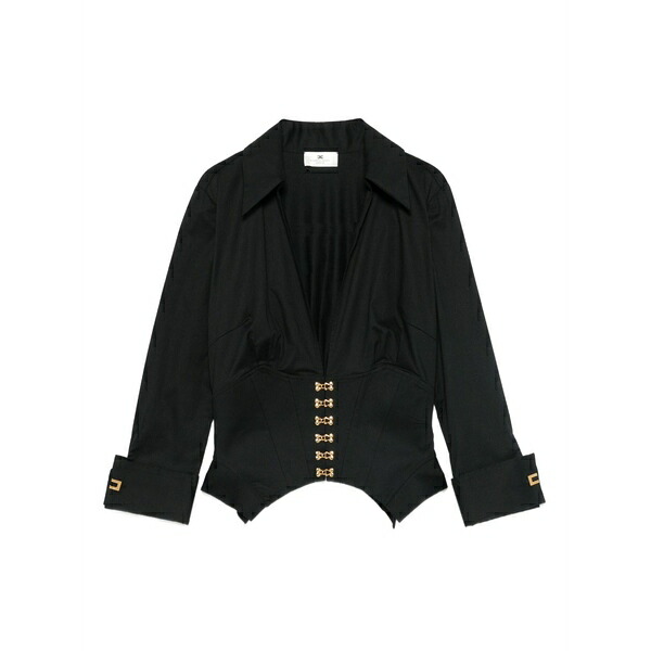 エリザベスフランキ レディース ティーシャツ トップス V-neck blouse Black