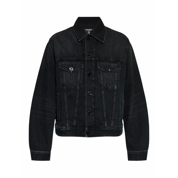 バルマン メンズ 上衣＆上衣 アウター Button-up denim jacket Black