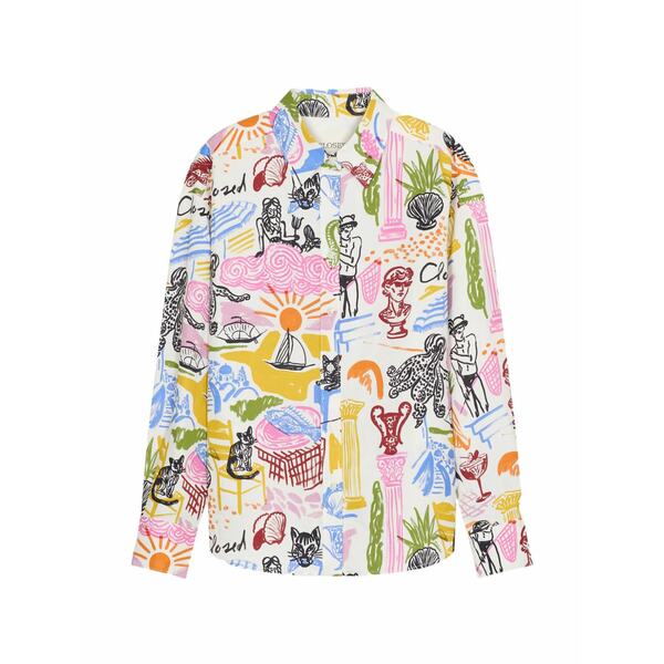 クローズド レディース プルオーバー トップス Oversized printed shirt White