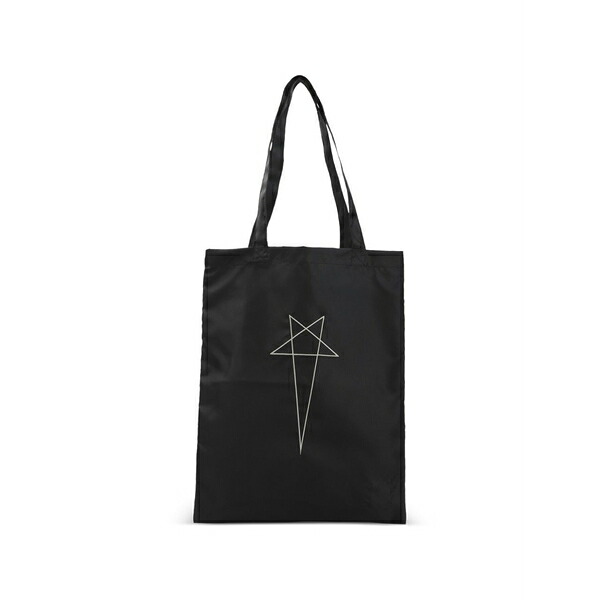 リックオウエンス メンズ トートバッグ 御徒面子 Pentagram tote bag Black