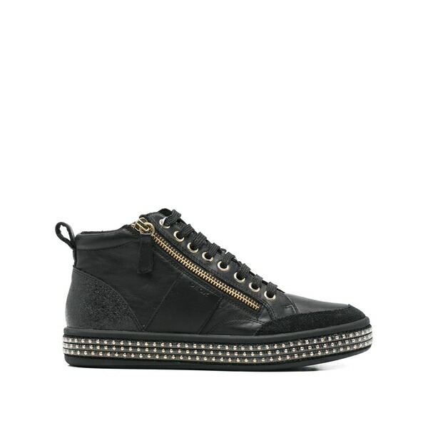 ジェオックス レディース スニーカー シューズ Leelu zip-up embellished sneakers Black