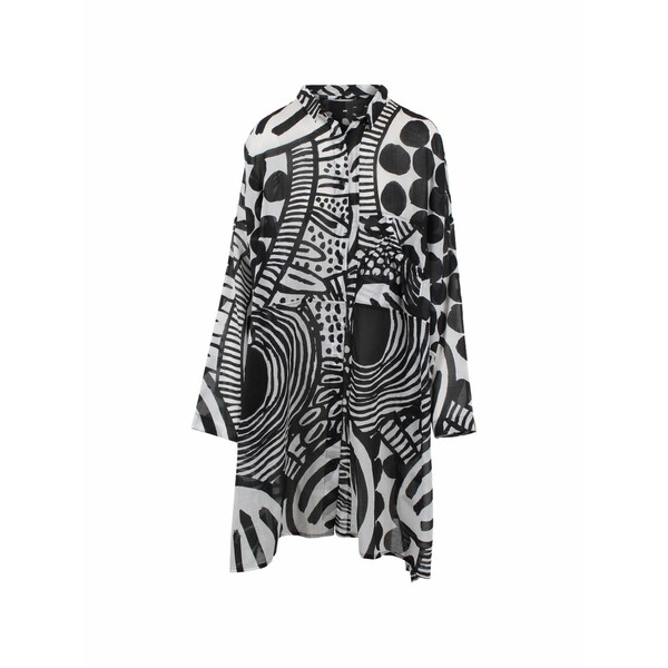 黒いこと 下げ札 レディース 衣裳 トップス Abstract-print shirt dress Black