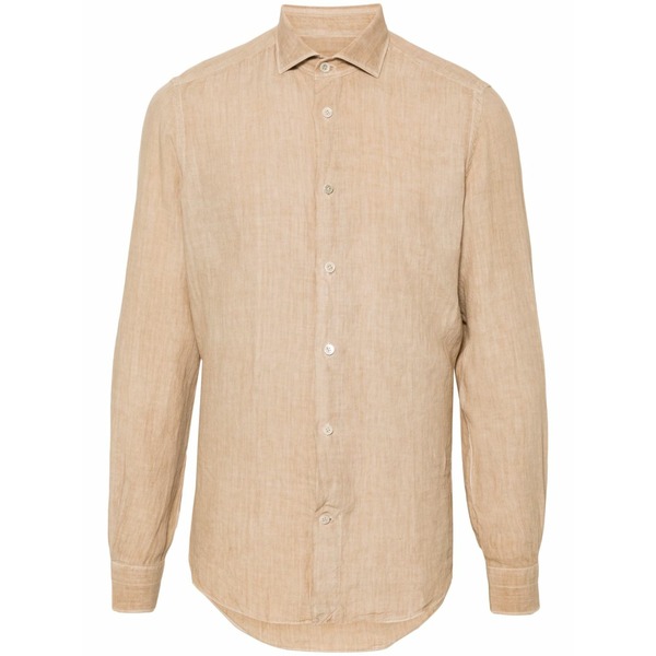 イレブンティ メンズ ティーシャツ トップス M￡lange poplin linen shirt Neutrals