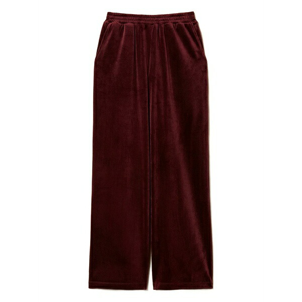 ツイン書き割り レディース 心地よいズボン下 ボトムス Chenille trousers Red