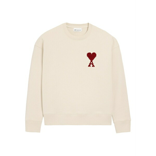 意中の女 メンズ パーカー・スウェットシャツ アウター Ami de coeur embroidered-heart sweater Neutrals