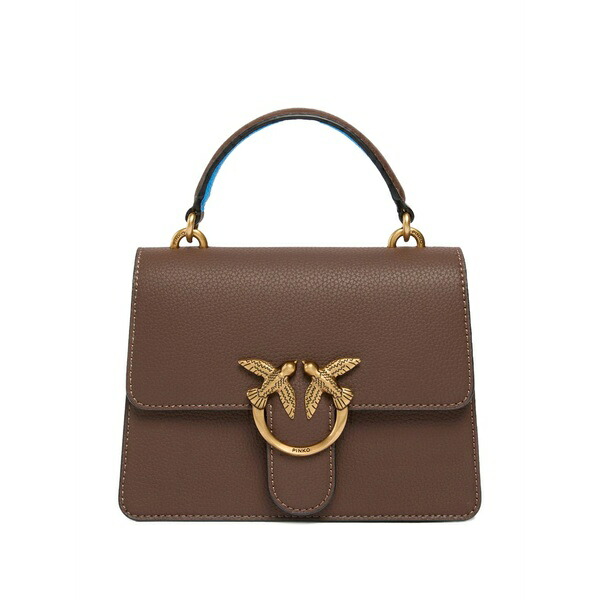 ピンコ レディース ショルダーバッグ 御徒面子 Love birds calfskin cross body bag Brown