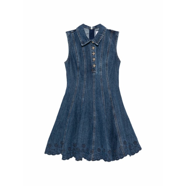 セルフ・ポートレイト レディース 衣裳 トップス Collared a-line dress Blue