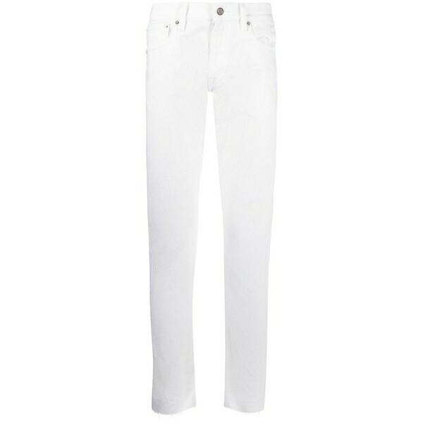 ラルフ・ローレン パープルレーベル メンズ ジーンズズボン下 ボトムス Logo-patch straight-leg jeans White