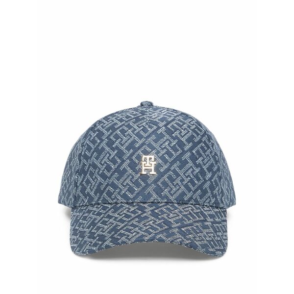 トミー ヒルフィガー レディース 鳥打ち帽 付属物 Monogram-pattern logo-plaque baseball cap Blue