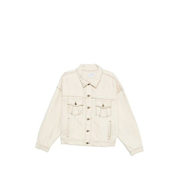 ルード メンズ 上衣＆上衣 アウター Distressed denim jacket Neutrals