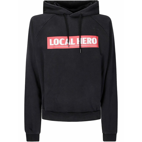 マーティン・さくら色 メンズ パーカー・スウェットシャツ アウター Slogan-print hoodie Black