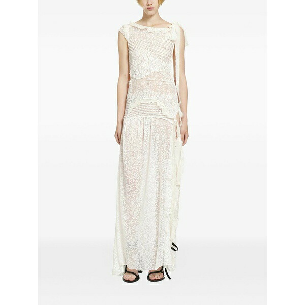 デイジー レディース 衣裳 トップス Flocked frilled maxi dress White