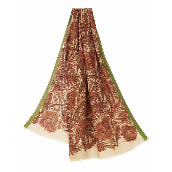 エトロ メンズ えり巻き・袈裟・えり巻き 付属物 Floral-print cashmere-silk scarf Red