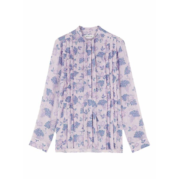 住み家 稲荷 レディース プルオーバー トップス Floral pussy-bow top Purple