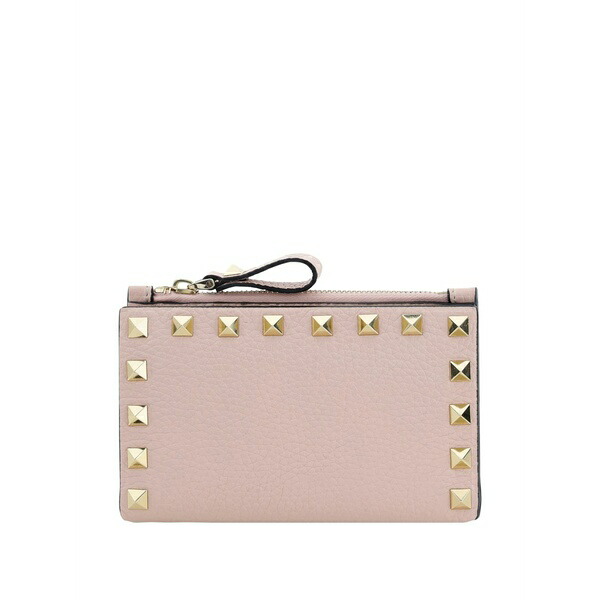 ヴァレンティノ ガラヴァーニ レディース 銭入れ 添え物 Rockstud leather wallet Pink