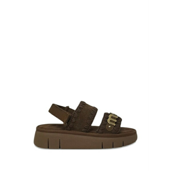 モウ レディース サンダル シューズ Bounce logo-plaque sandals Brown