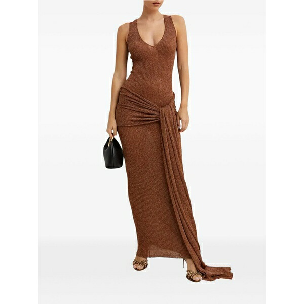 アヤ ムーサ レディース 衣裳 トップス Alula draped metallic dress Brown