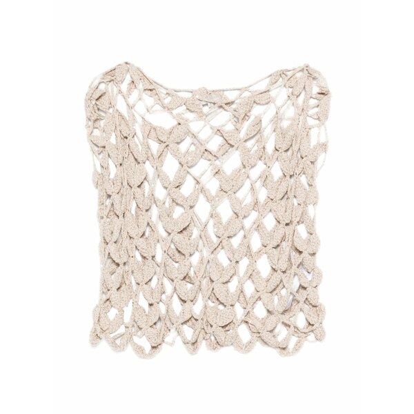 アントネリ レディース 編み物\u0026スウェーター アウター Crochet knit top Neutrals