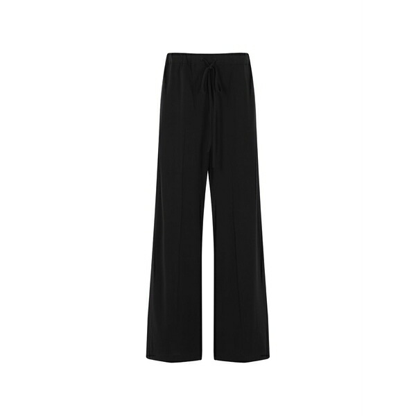 プランシー レディース 心地よいズボン下 ボトムス Drawstring palazzo pants Black