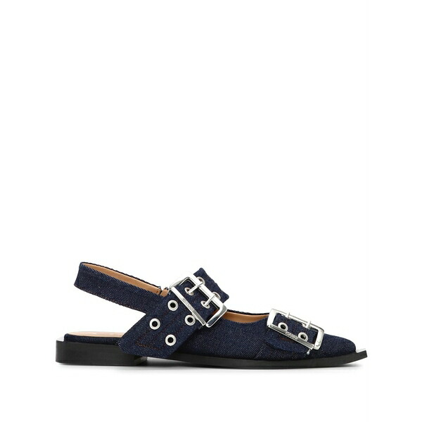 ガニー レディース サンダル シューズ Buckle-detail denim ballerina shoes Blue