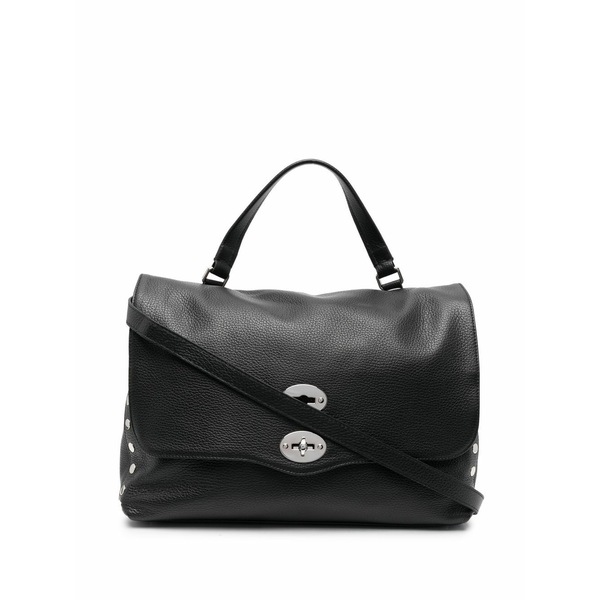 ザネラート レディース トートバッグ 御徒面子 Medium postina daily studded tote bag Black