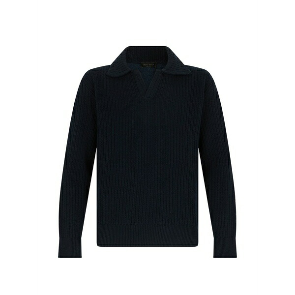 ロベルトコリーナ メンズ 編み物\u0026プルオーバー アウター Ribbed-knit sweater Blue