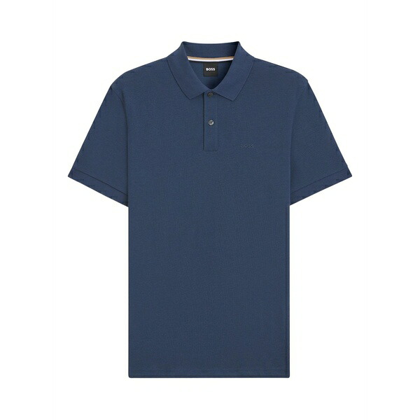 主任者 メンズ スポーツシャツ トップス Logo-embroidered polo shirt Blue