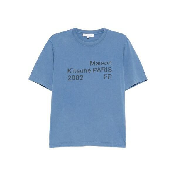 棲み家 狐狸 メンズ プルオーバー トップス 2002 faded t-shirt Blue