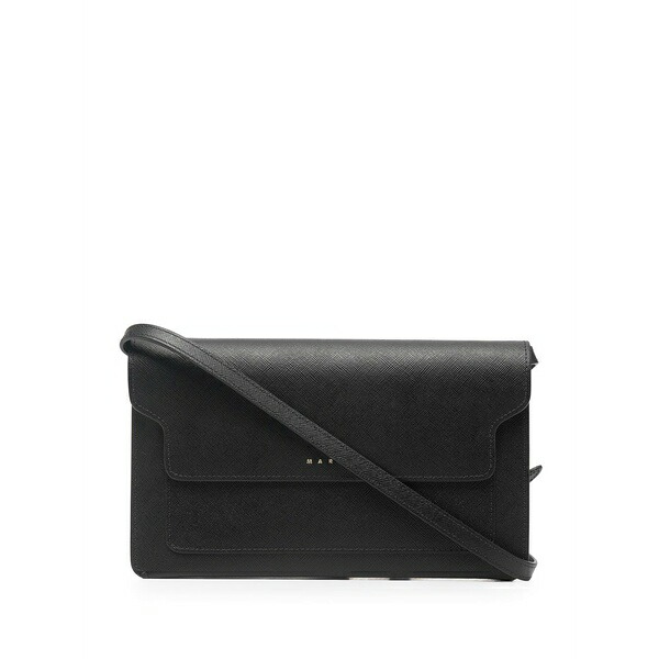 マルニ レディース クラッチペダル御徒面子 御徒面子 Trunk leather clutch bag Black